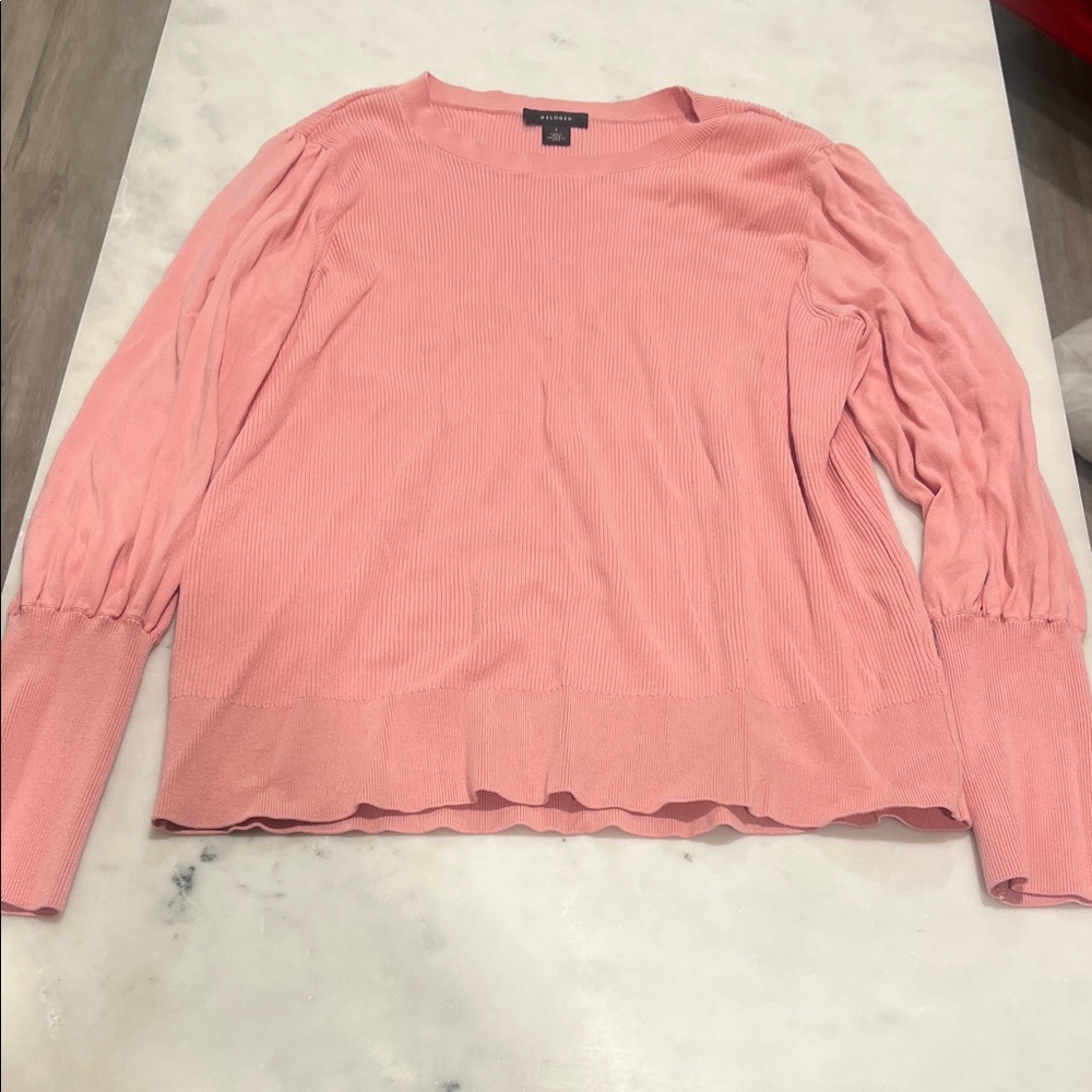 Halogen Pink Crew Neck Sweater